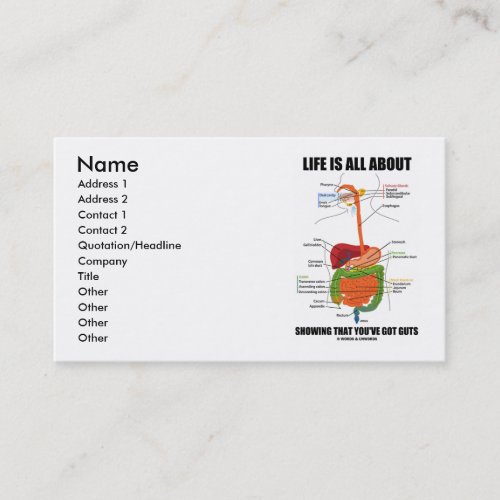 Life Is All About Showing That Youve Got Guts Business Card