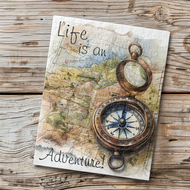 Life Is An Adenture Compass Jigsaw Puzzle (Creator Uploaded)