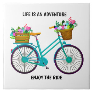 Life is an adventure ceramic tile