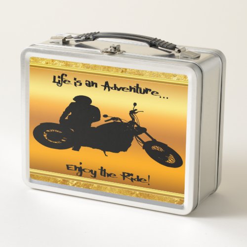 Life is an adventure enjoy the ride metal lunch box