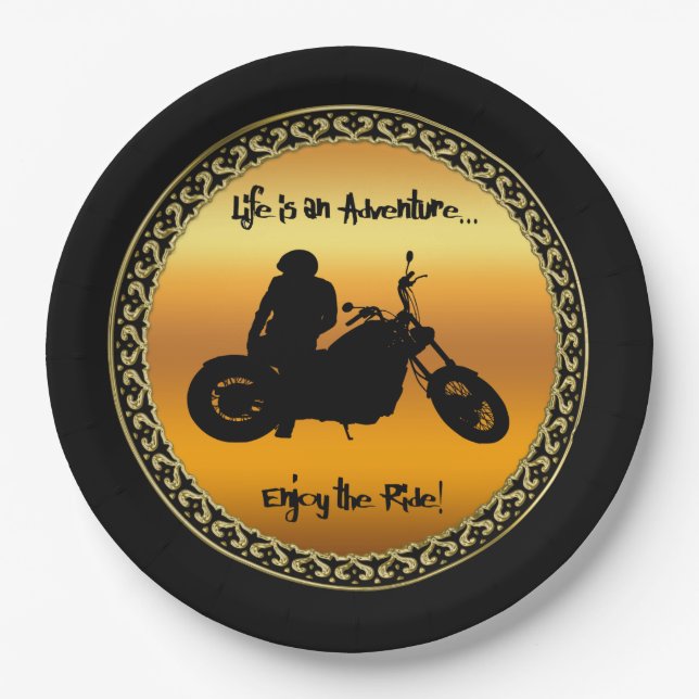 Life is an adventure enjoy the ride paper plates (Front)
