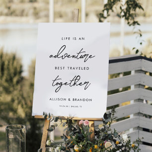 Life Is An Adventure Simple Wedding Signage Foam Board