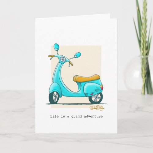 Life is an Adventure Vespa Scooter Greeting Card