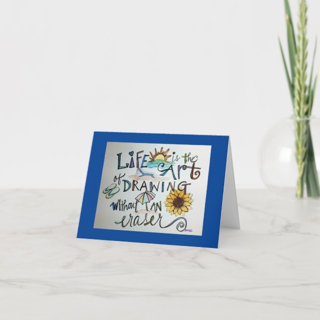 Life Is Art Letterpress Thank You Card (Front)