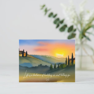 Life Is Balance Rumi Quote Pretty Sunset Postcard