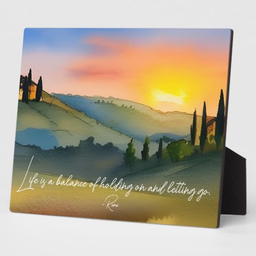 Life Is Balance Rumi Quote Pretty Sunset Tabletop Plaque