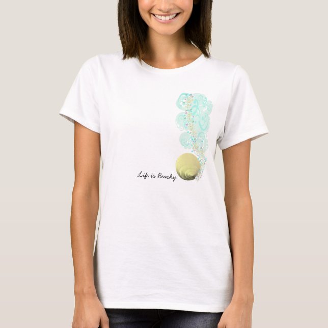 Life is Beachy Shell Swirls T-Shirt (Front)