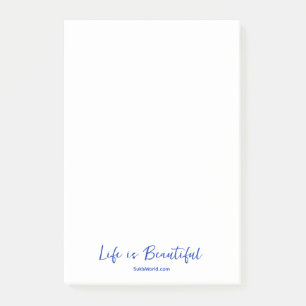 Life is Beautiful Blue Blog Brand Website Post-it Notes