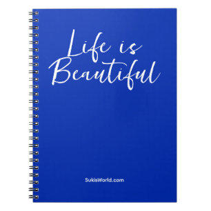 Life Is Beautiful Blue Business Name Blog Brand Notebook
