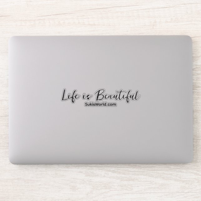 Life Is Beautiful | Business Name Blog Brand Sticker (Computer)