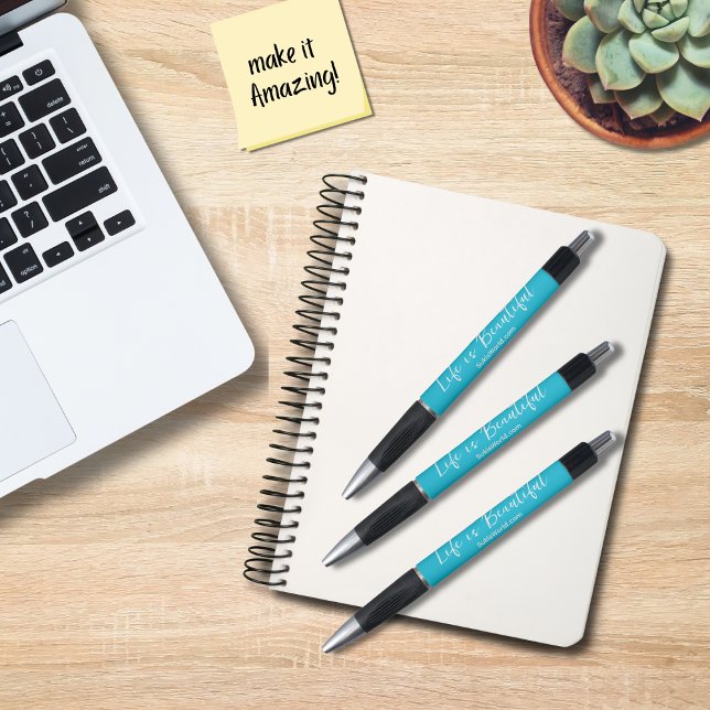 Life Is Beautiful Business Tagline Blog Turquoise Pen (Creator Uploaded)