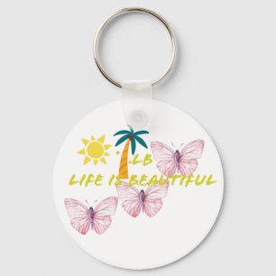 Life is beautiful butterfly keyholder keychain