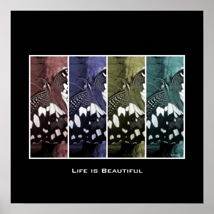 Life is Beautiful/Butterfly Photo Collage Print Print