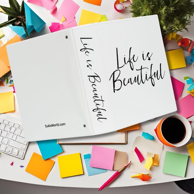 Life Is Beautiful | Company Name Blog Brand 3 Ring Binder (Creator Uploaded)