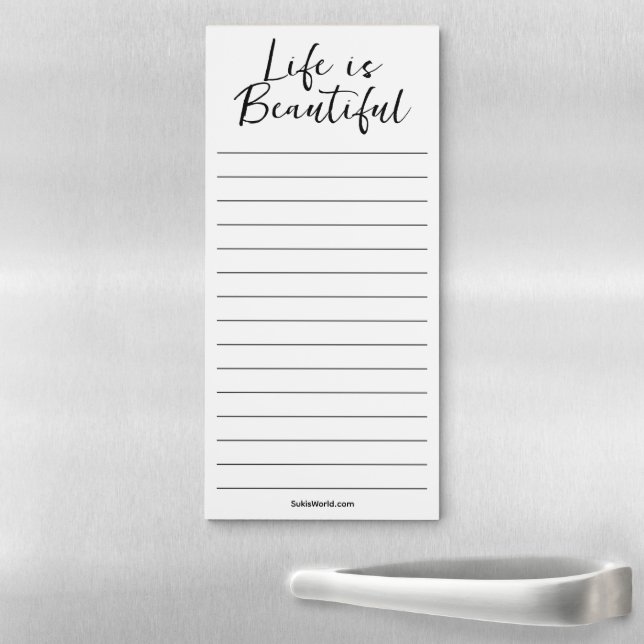 Life Is Beautiful | Company Name Blog Brand Magnetic Notepad (In Situ)