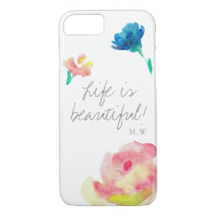 Life is beautiful, elegant, vintage, personlized iPhone 8/7 case