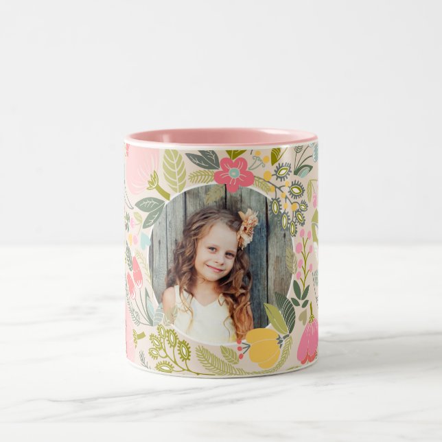 Life is Beautiful | Floral Design Photo Mug (Center)
