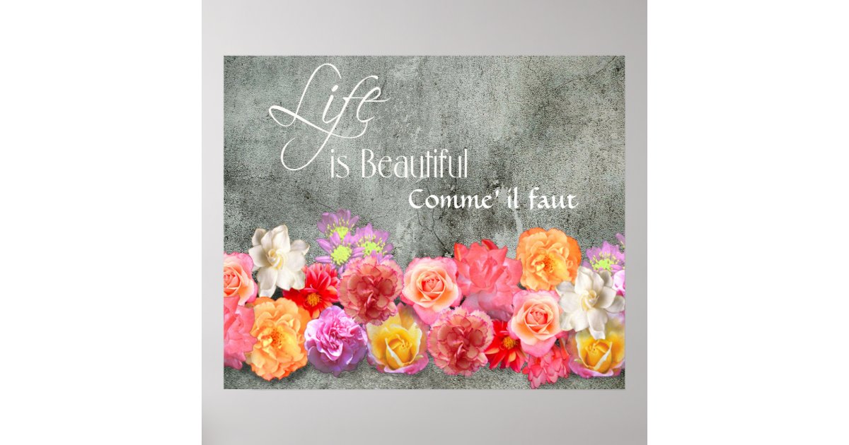 Life is Beautiful French Poster.. Poster Zazzle
