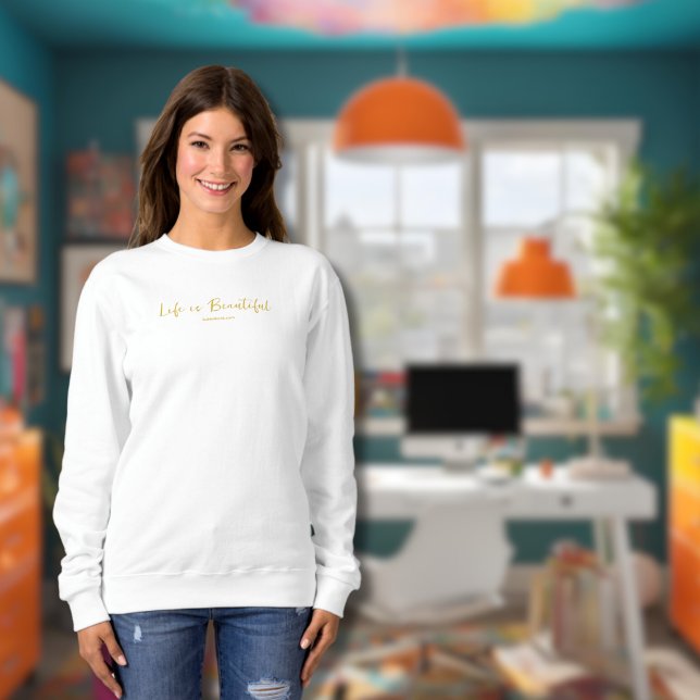 Life Is Beautiful | Gold Business Name Blog Brand Sweatshirt (Creator Uploaded)