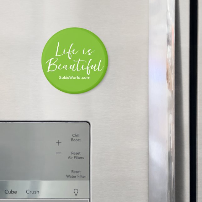 Life is Beautiful Green Brand Blog Website  Magnet (In Situ (Fridge))