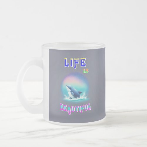 Life Is Beautiful Hermanus Africa September Whale Frosted Glass Coffee Mug