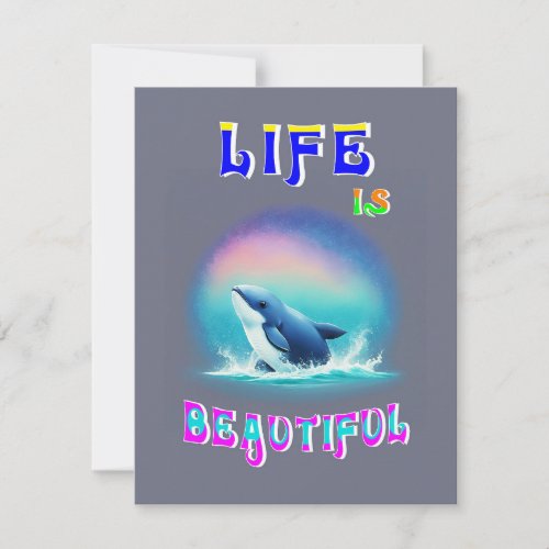 Life Is Beautiful Hermanus Africa September Whale Note Card