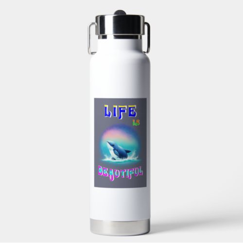Life Is Beautiful Hermanus Africa September Whale Water Bottle