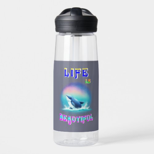 Life Is Beautiful Hermanus Africa September Whale Water Bottle