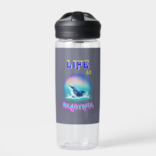 Life Is Beautiful Hermanus Africa September Whale Water Bottle