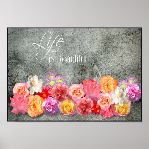 Life Is Beautiful Inspirational Quote Poster