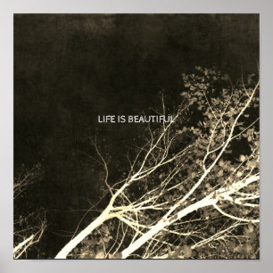 life is beautiful motivational quote nature poster