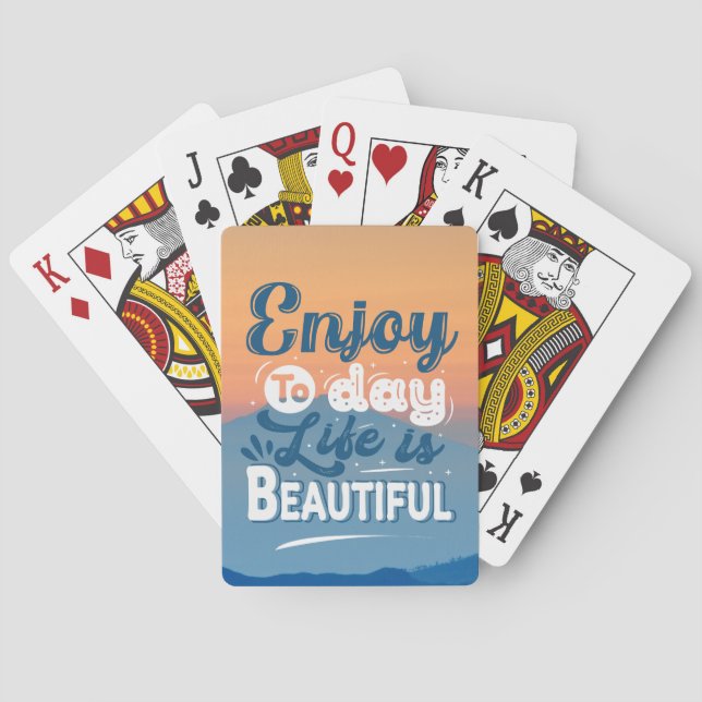 Life is Beautiful | Motivational Quote Poker Cards (Back)