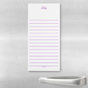 Life is Beautiful Purple Business Blog Brand Magnetic Notepad
