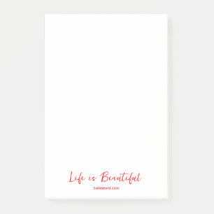 Life is Beautiful Red Blog Brand Website Post-it Notes