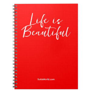 Life Is Beautiful   Red Business Blog Brand Notebook