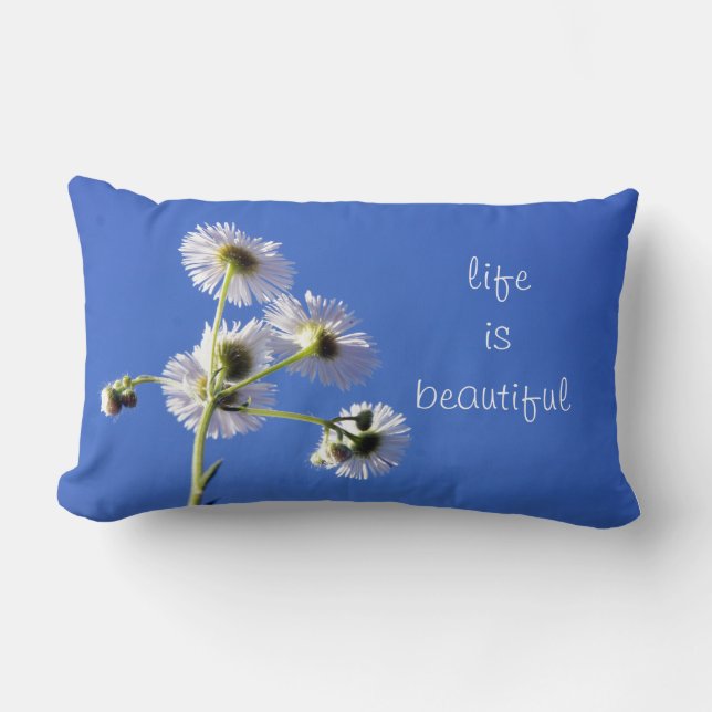 Life is Beautiful Throw Pillow  American MoJo Pill (Front)