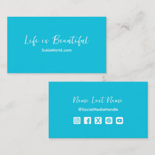 Life is Beautiful Turquoise Website Social Media Business Card