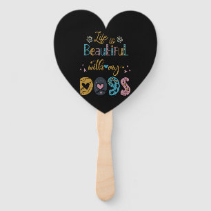 Life Is Beautiful With My Dogs Hand Fan