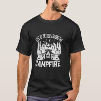Life Is Better Around The Campfire Cool Family Mat T-Shirt