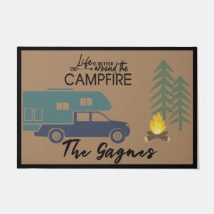 Life Is Better Around The Campfire Mat, Customized Doormat