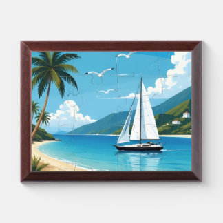 Life Is Better at Sea Tropical Sailing Wall Art Award Plaque