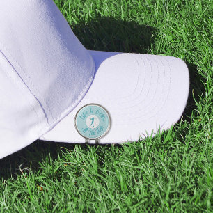 Life Is Better at Tee Time Funny Ball Marker Teal Golf Hat Clip