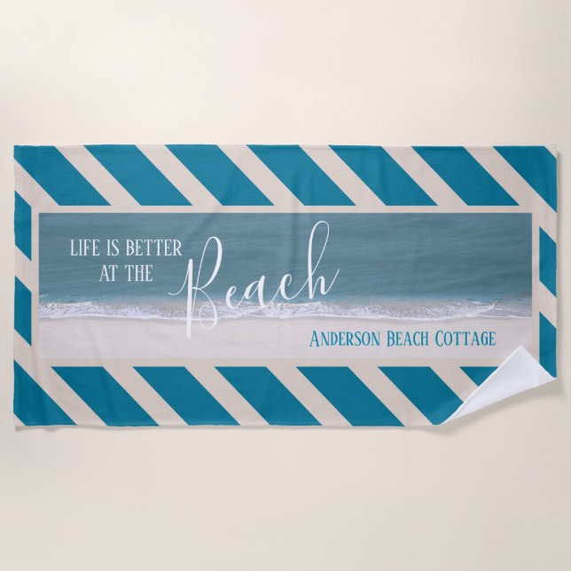 Life Is Better At The Beach | Beautiful Photo Towel (Front)