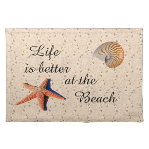 Life is better at the beach cloth Placemat