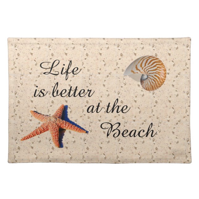 Life is better at the beach cloth Placemat (Front)