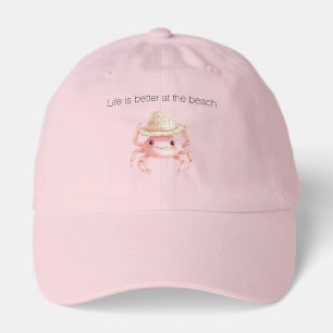 Life is better at the beach crab hat