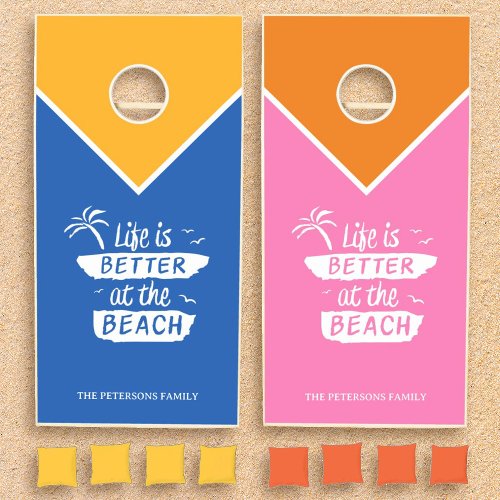 Life Is Better At The Beach House Cornhole Set