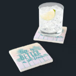 Life is Better at the Beach House Stone Coaster<br><div class="desc">Colorful palm tree design beach house coasters printed with the message "Life is better at the beach".</div>