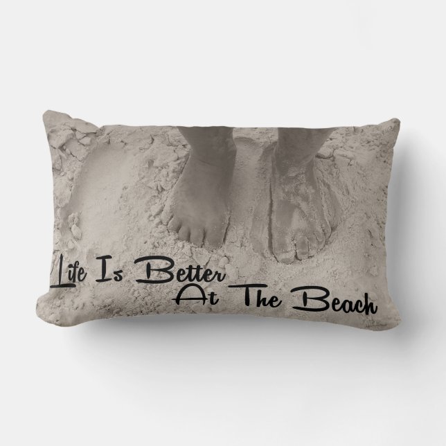 Life Is Better At The Beach Lumbar Pillow (Front)