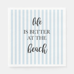 Life is Better at the Beach Nautical Stripe Napkins